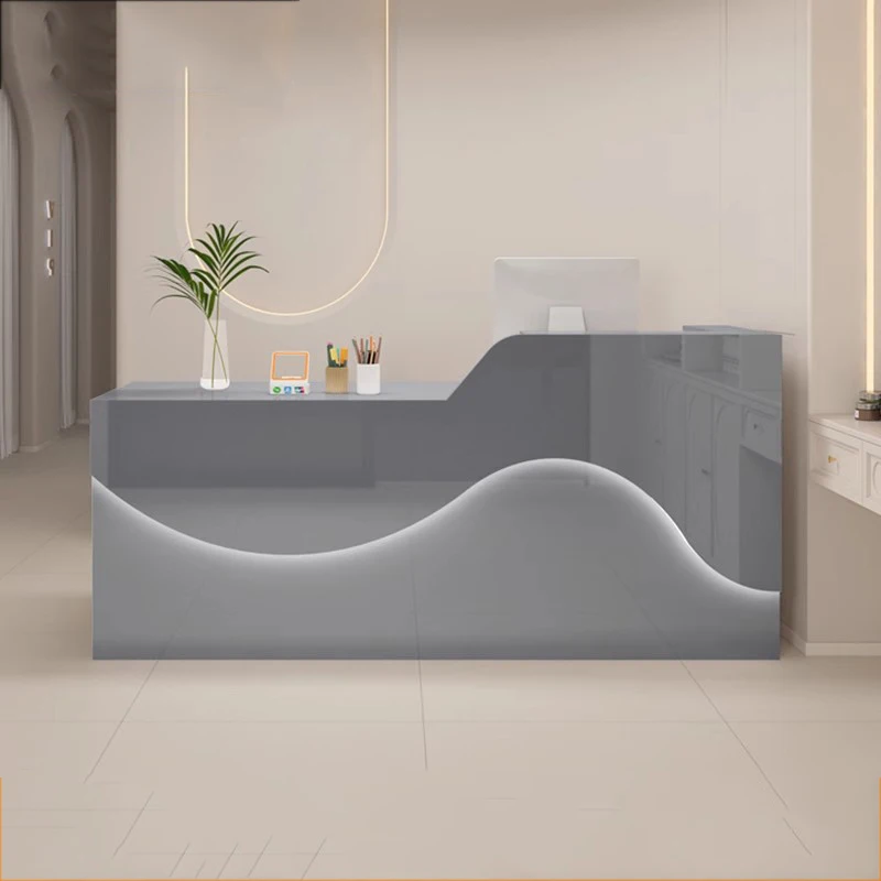 

Storage Wood Reception Desks Luxury Cheap Design Drawer Modern Reception Desks Tall Best Long Empfangstresen Office Furniture