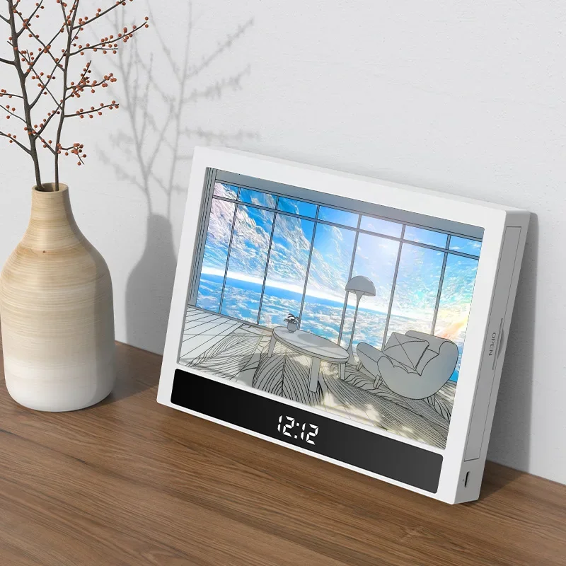 

Plastic light picture frame, light painting, luminous painting, LED light, three-tone light, sofa background, painting