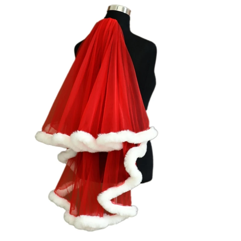 

Пушистая обрезанная сетевая завеса для праздничных костюмированных вечеринок легко носить рождественские волосы