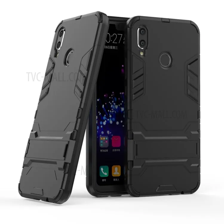 

Plastic + TPU Hybrid Case with Kickstand for Huawei P Smart+ / nova 3i - Black