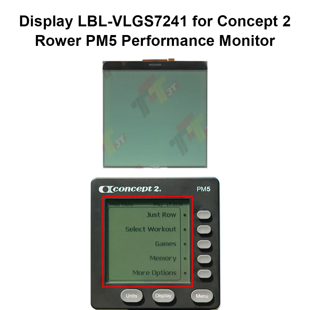 Display LBL-VLGS7241 für die Reparatur von Concept 2-Rower PM5-Performance-Monitors