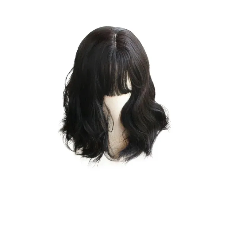 DY20Touhou Project Inaba Tewi Cosplay Costume Hair Headwear Black Short Curly Wig25