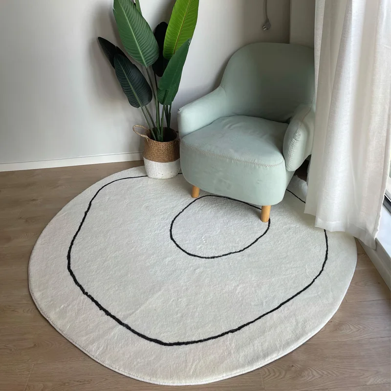 

Japanese Style Carpet Interior Art Deco Rug For Girl Bedroom INS Nordic Geometric Line Pattern Carpet Home Living Room Rug
