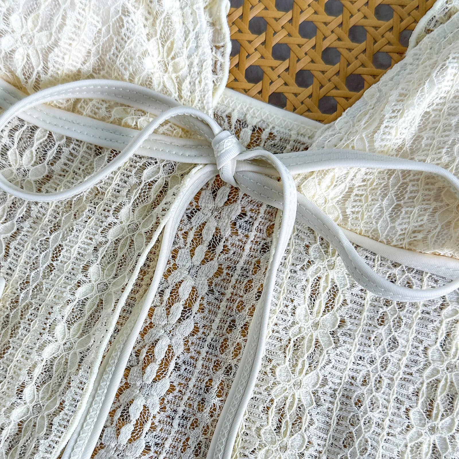 sexy plain lace bikinis sets two pieces tie bow vest swimsuits beachwear bathing suit swimwear biquini tankini