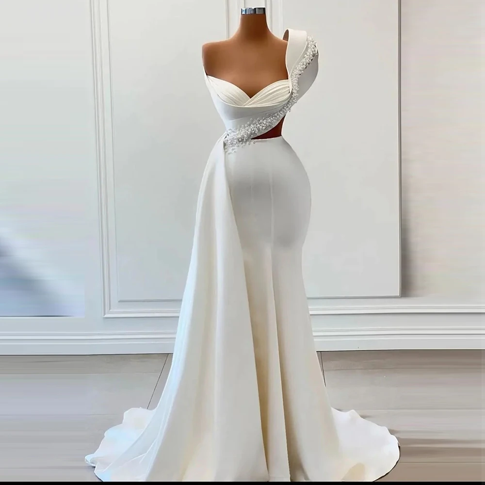 

Роскошные женские Свадебные платья Русалка с бисером Сексуальное Милое официальное пляжное платье Женская мода 2023