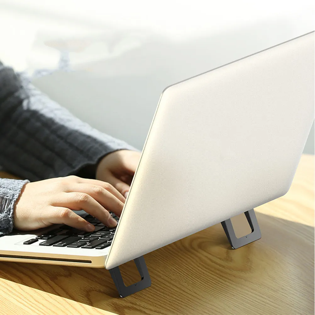 

2Pcs Foldable Laptop Stand Portable Height Adjustable Ergonomic Support for Neck Back Eye Pain Relief Desk Home Office Travel
