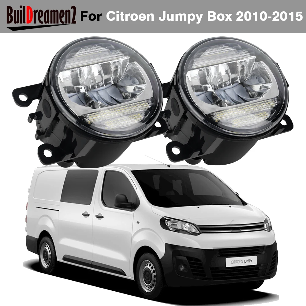 30W H11 Car Front Bumper LED Fog Light DRL Daytime Running Lamp 2 Pieces For Citroen Jumpy Box 2010 2011 2012 2013 2014 2015