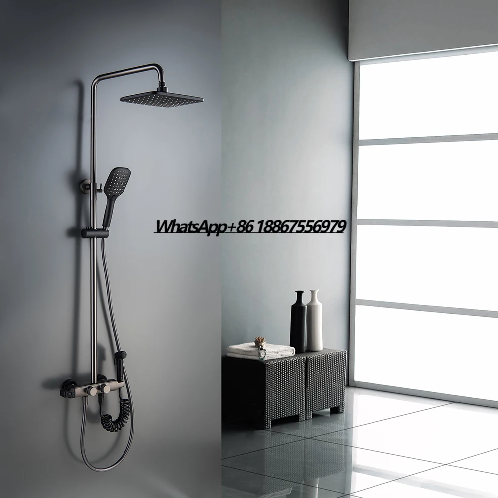 

HIDEEP Bathroom Shower Mixer Set with Bidet Spray 3 Function Hand Shower Thermostatic Rain Shower Faucet