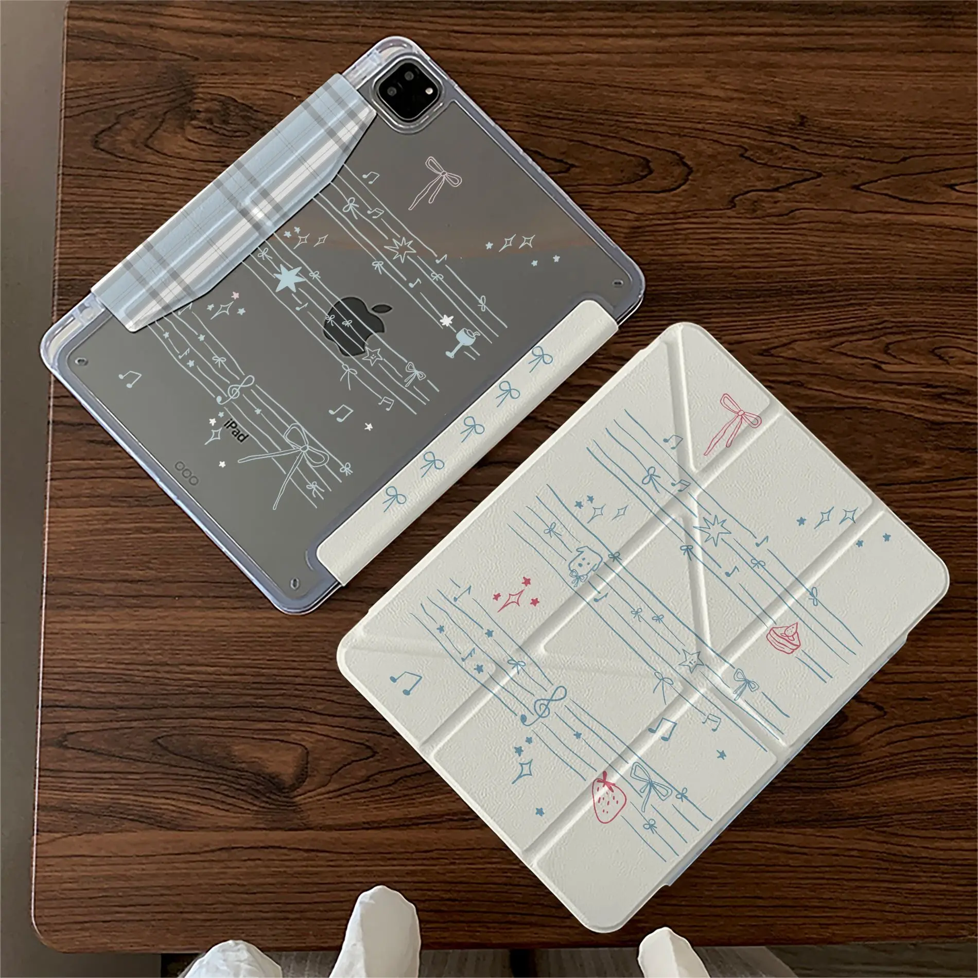 Korean Musical Note Y2K ins Tablet Case For iPad Pro 13in 11th M5 M4 12.9in A16 7/8/9/10th Air4/5/6/7 11in M2 M3 Mini Cover