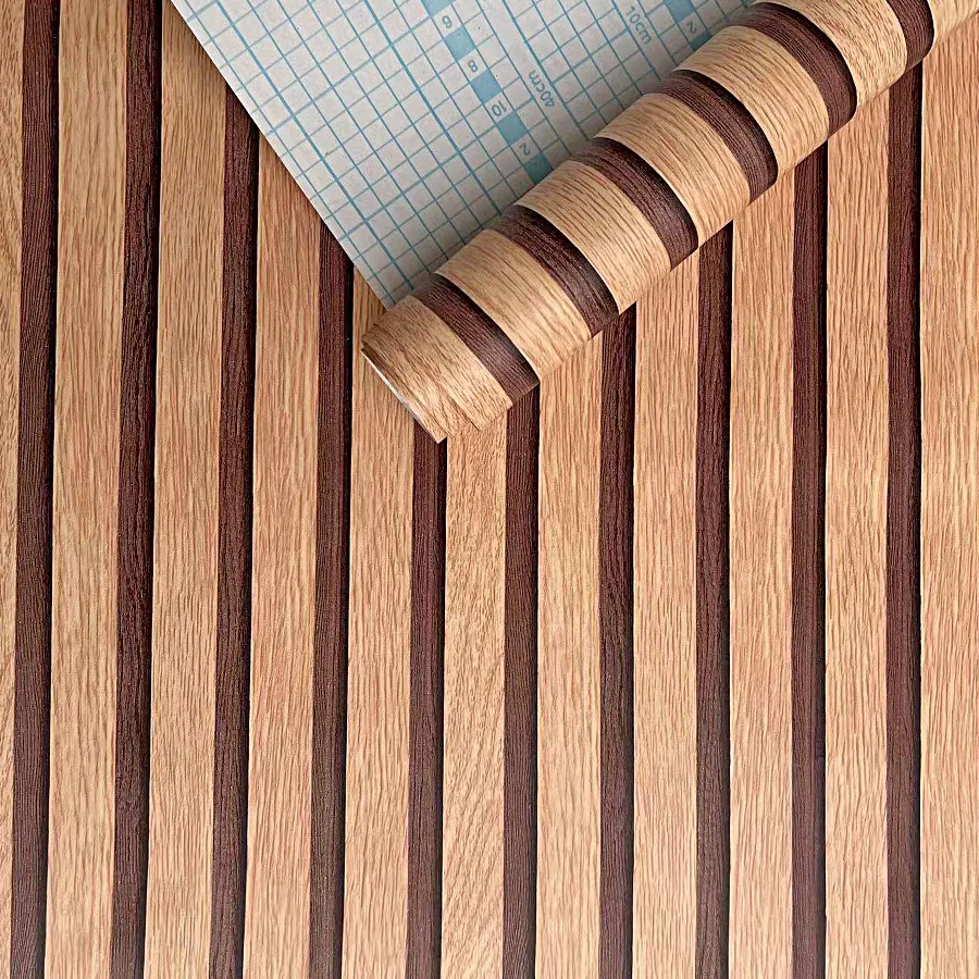 Yellow Lines Imitation Grid Stripes PVC Self-adhesive Wallpaper Living Room Dining Room Bedroom Background Wall Stickers