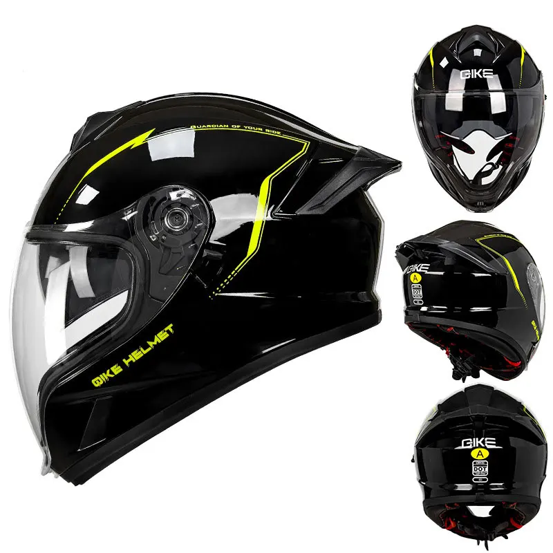 

New Motorcycle Helmet Detachable Lined Stylish Helmet Dual Lens Large Tail Wing Helmet Summer Bluetooth Headset Slot DOT