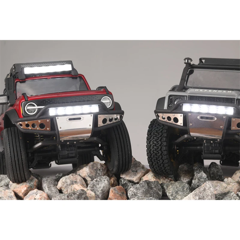 Trx4mのフロントバンパー,6ライトモデル,1/18 rcクローラー用ユニバーサルアップグレード部品,rccl trx4m defenenderブロンズco