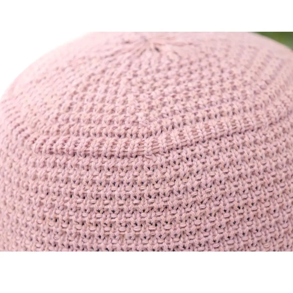 

Comfortable UV Protection Crochet Bucket Hat Breathable Hollow Women's Basin Cap Foldable Ruffle Brim Knit Fisherman Hat Girls