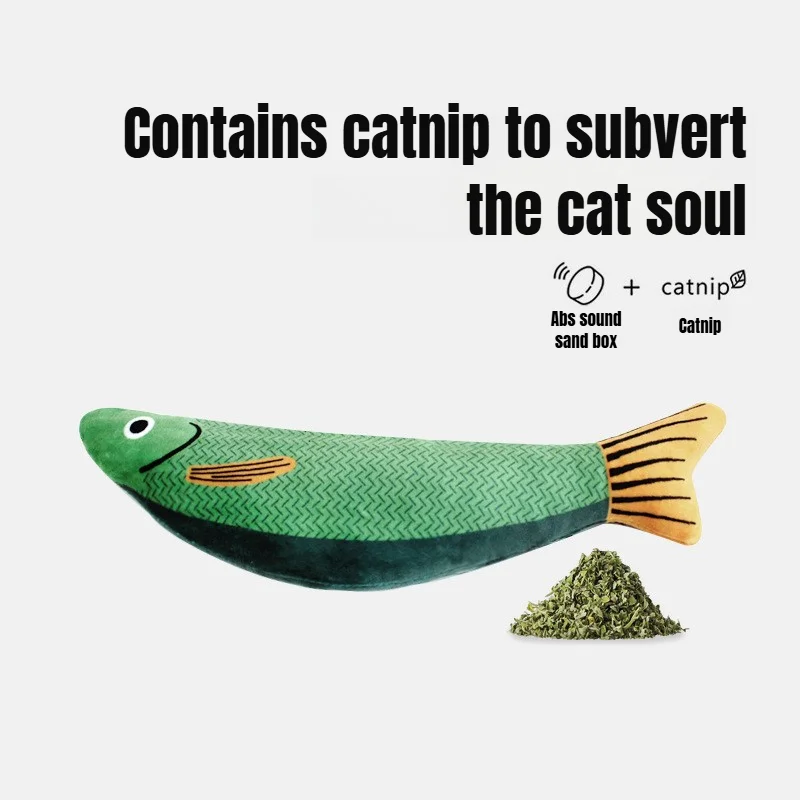 Cat Toys Accessories Interactive Catnip 3D Simulation Fish Goldfish Kitten Toys Pillowfish Interactive Sounding Cat Chew Bite