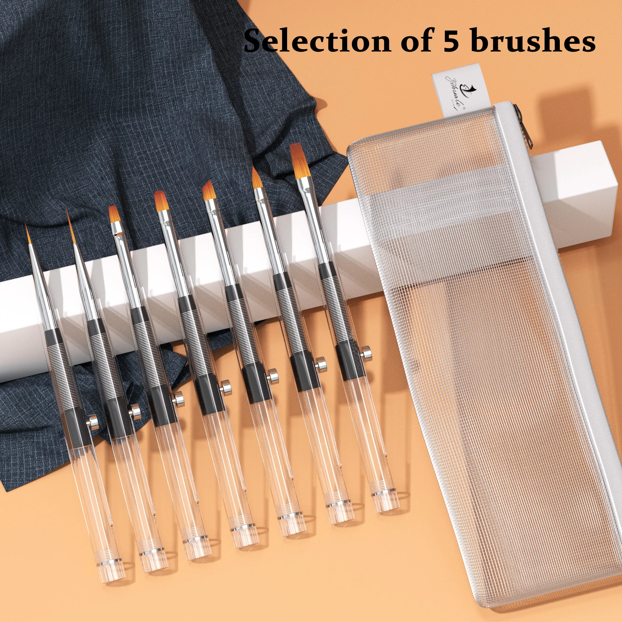 فرشاة فنية تلسكوبية محملة بنابض، تصميم فرشاة تلسكوبية قابلة للفصل، سهلة التخزين، مناسبة لصالونات الأظافر. #2