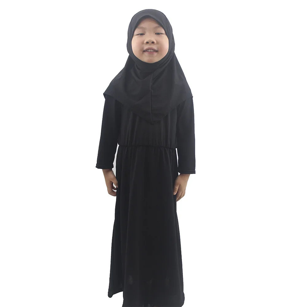 Muslim Abaya Robe and Headscarf Set for Girls Kids Hijab Prayer Dress Khimar Burqa Kaftan Children Gown Islamic Outfits Jalabiya