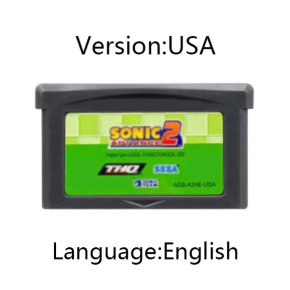 GBA Game Cartridge 32 Bit Video Game Console Card Hedgehog Genesis  For GBA/SP/DS