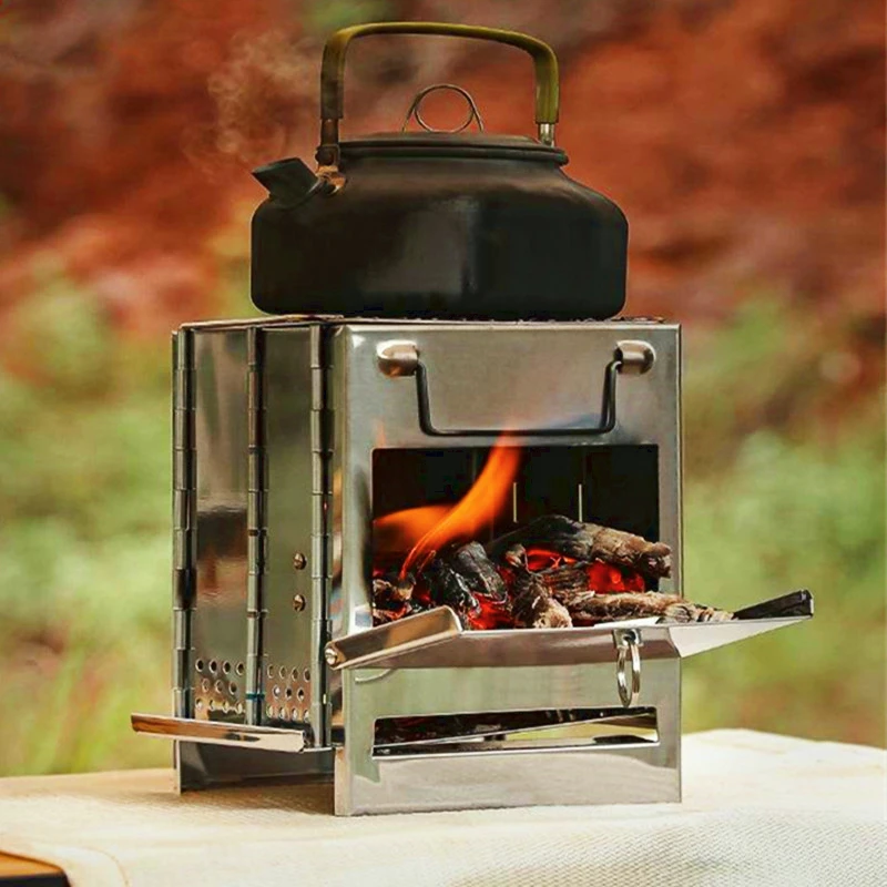 

Folding Firewood Stove Barbecue Outdoor Portable Stove Outdoors Grill for Bbq Camping Barbecue Supplies Charcoal Kitchen Dining