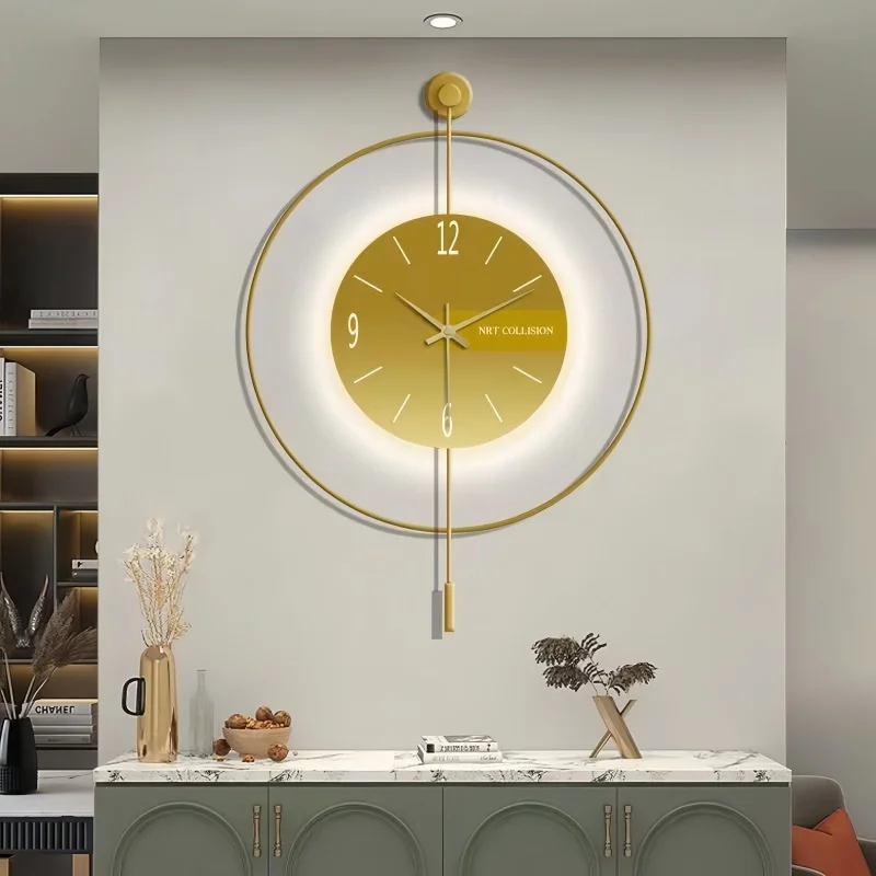 Fashionable Clock Living Room Creative Light Luxury Decoration Iron Art Simple Modern Art High-End Silent Wall Clock