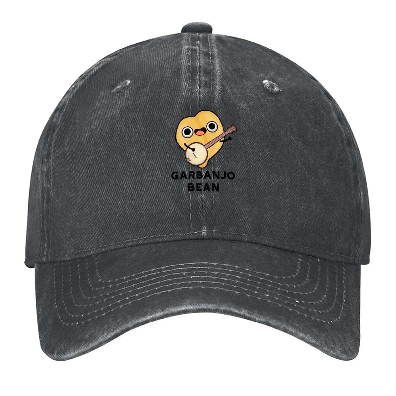

Gar-banjo Garbanzo Bean Funny Banjo Puns Baseball Cap Luxury Cap Custom Cap fishing hat sailor for men Golf Wear Men Women's