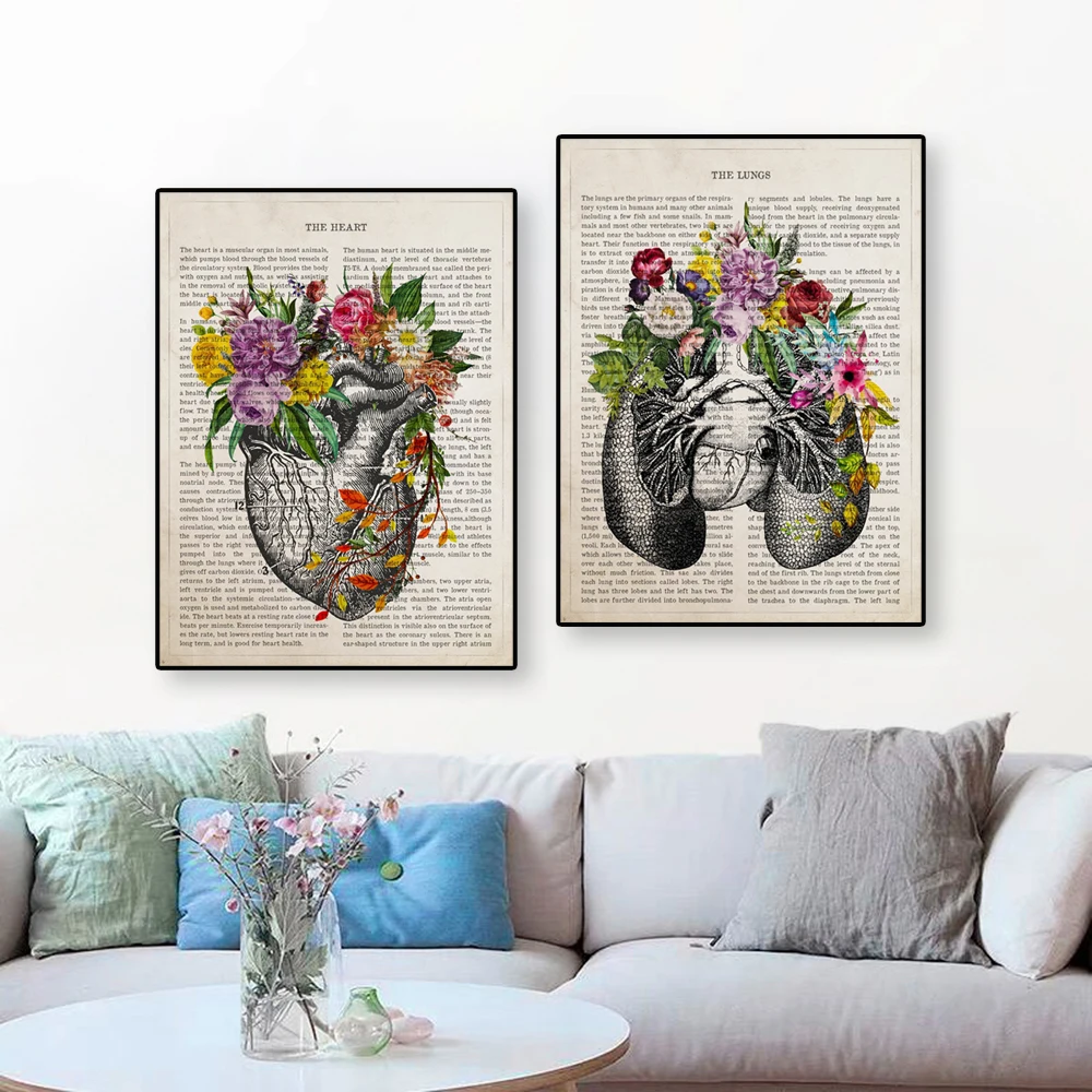 Brain Art Flower Anatomy Print Watercolor Canvas Print Medical Wall Decor Psychology Poster Brain Art Neurologist Gift