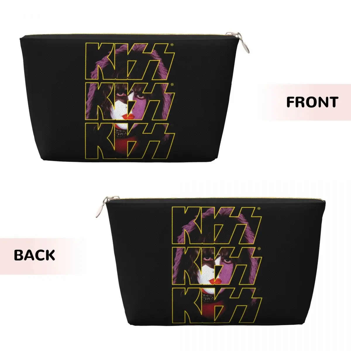 Custom Kiss Rock Metal Band Makeup Bag for Women Travel Cosmetic Organizer Fashion Storage Toiletry Bags