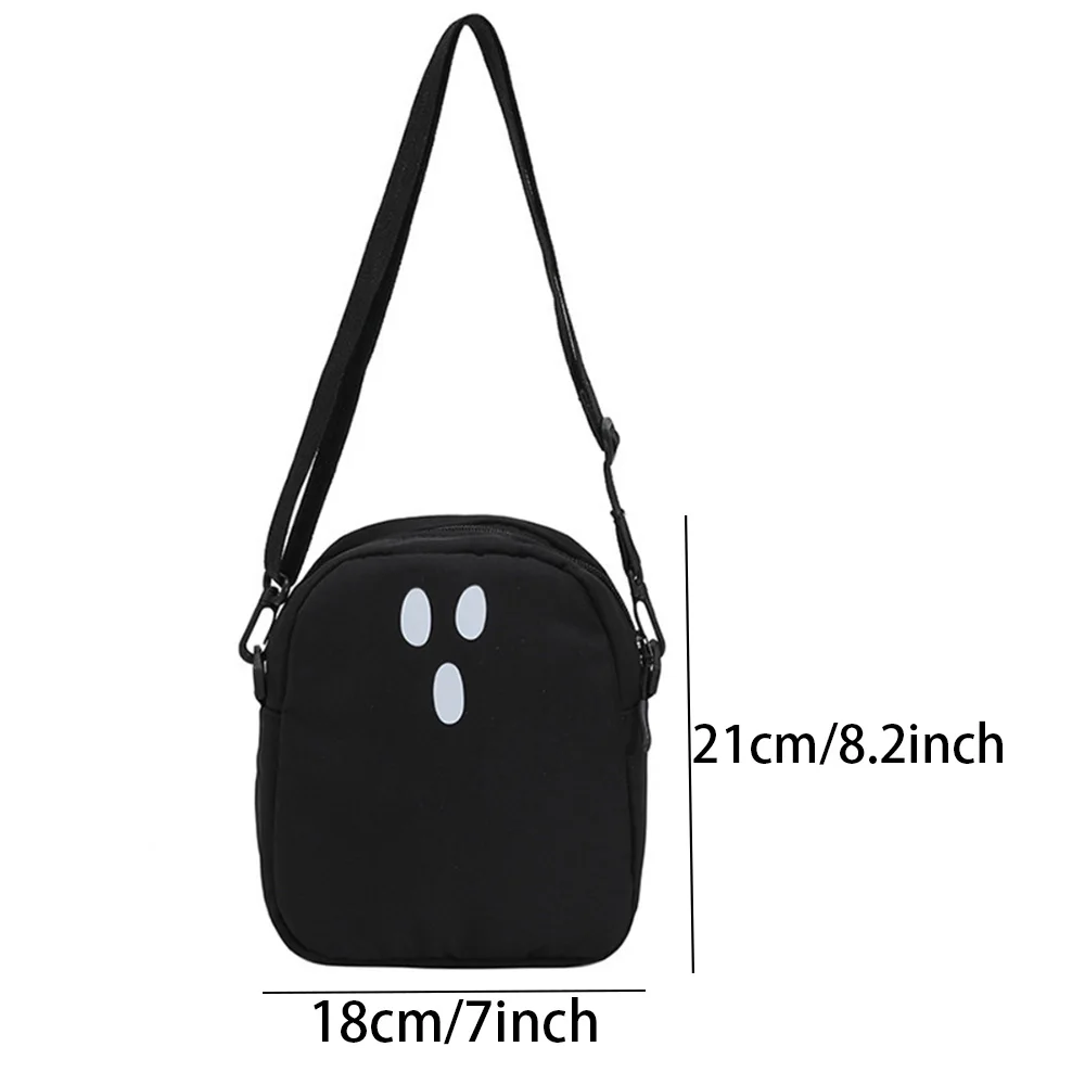 Black White Funny Cute Ghost Kawaii Women Canvas Bag Cartoon Harajuku Chic Ins Shopper Bag Women Shoulder Bags Large Capacity1Pc