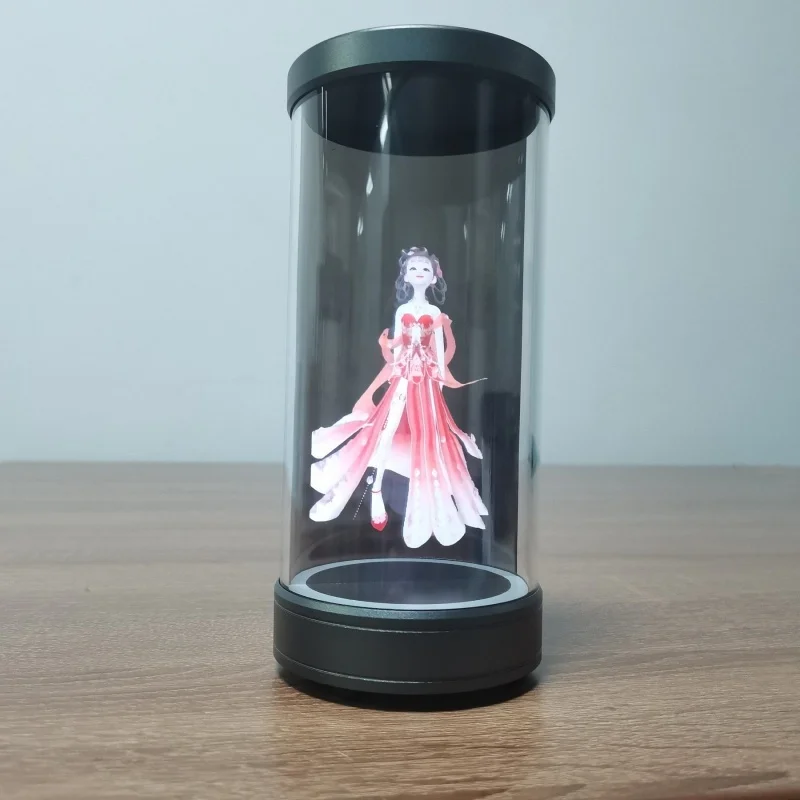 Small Size 5.5 Inch Mini Hologram Box Cylindrical 3D Holographic Projection Ai Interaction Ai Digital Person Showcase For Gift