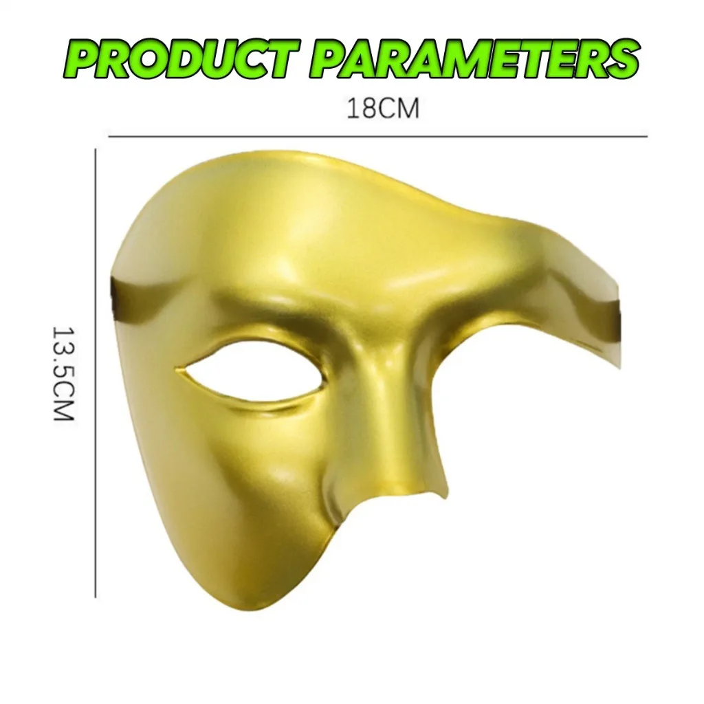 Creative Phantom Masquerade Plastic Half Face Mask For Men Women Carnival Party Cosplay Costume Accessory Holiday Photo Shoot