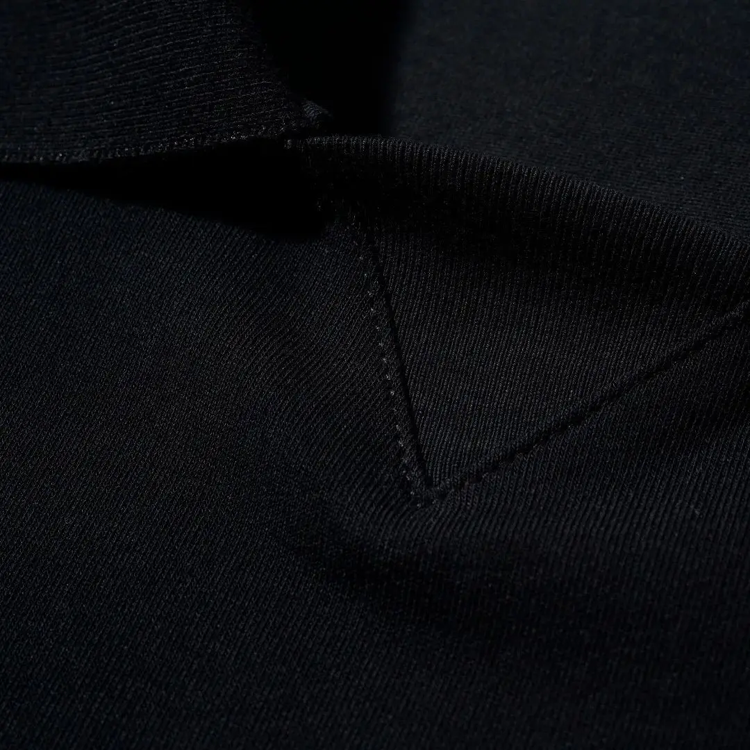 2025 Autumn Vintage Trendy Brand Simple Solid-color Long-sleeved Polo Shirt Men's Autumn Loose Basic Versatile Collar Top