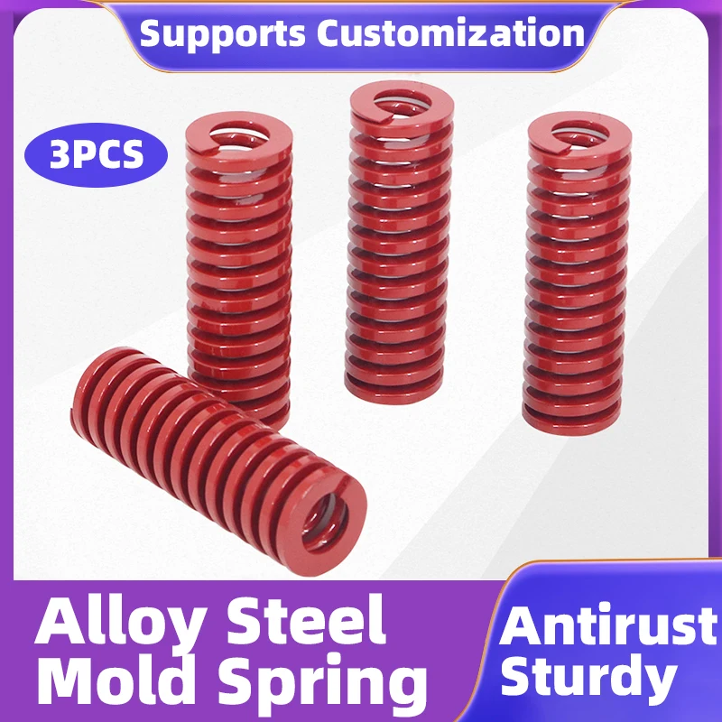 

Creamily 3PCS Red Die Mold Springs Medium Load Spiral Stamping Compression Mould Die Spring OD 22mm ID 11mm Length 60-100mm