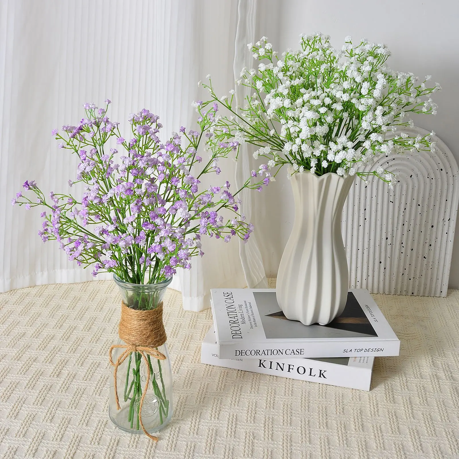42cm Gypsophila Artificial Daisy Flowers plastic Fake Chamomile Flowers Stamen Small Daisy for Wedding Home Table Decor