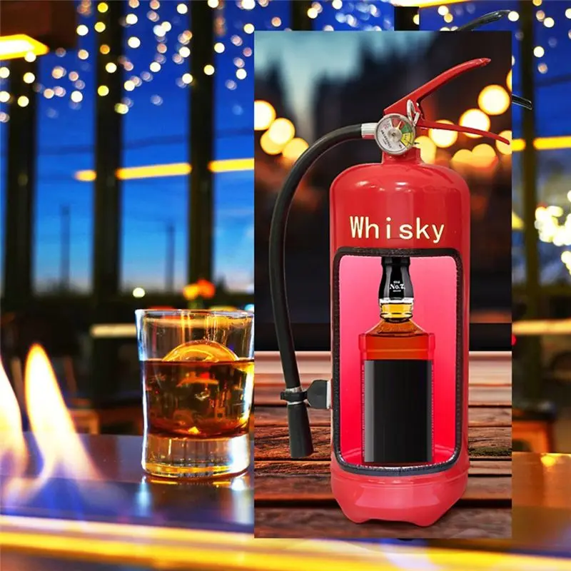 AEE2-Fire Extinguishers Mini Bar, Novelty Fire Extinguishers Mini Bar Recycle Man Cave Quirky Gift For Whisky Loving Fireman