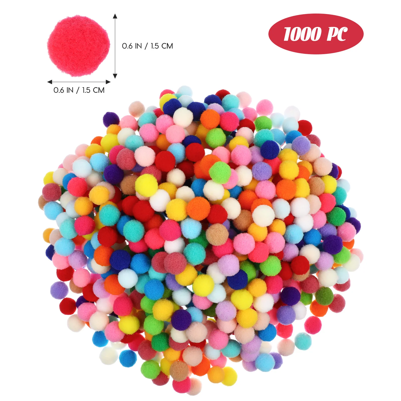 1000 Pcs Craft Making Pom Poms for Kids Plush Ball and Crafts Balls Pompoms Supplies Fuzzy DIY Accessories