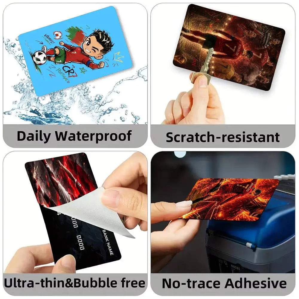 CR7 C-Cristiano R-Ronaldo Credit Card HD Stickers Game Card Decal Small Chip Waterproof Sticker Gift