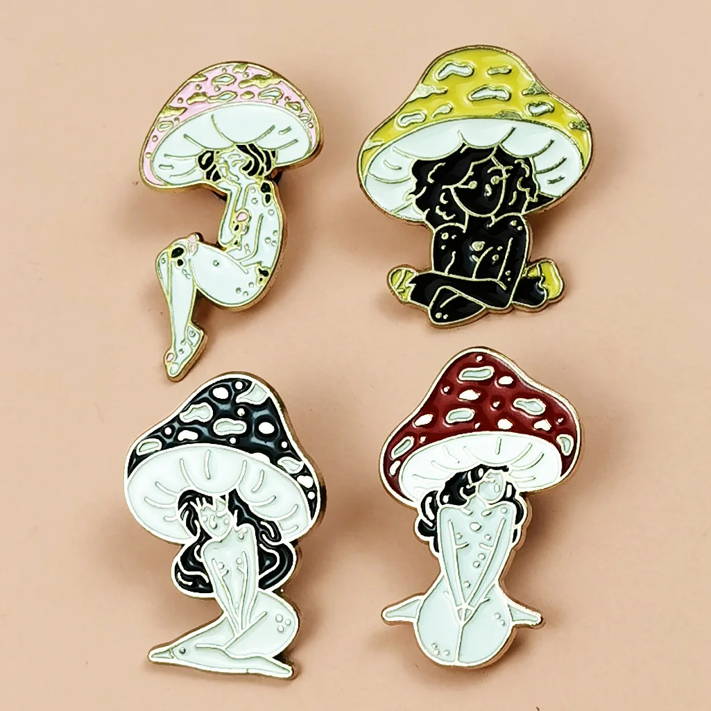 

Mix Funny 4pcs/set Creative Cartoon Enamel Pin Brooches for Lapel Pins Badge on Backpack Clothing Accessories