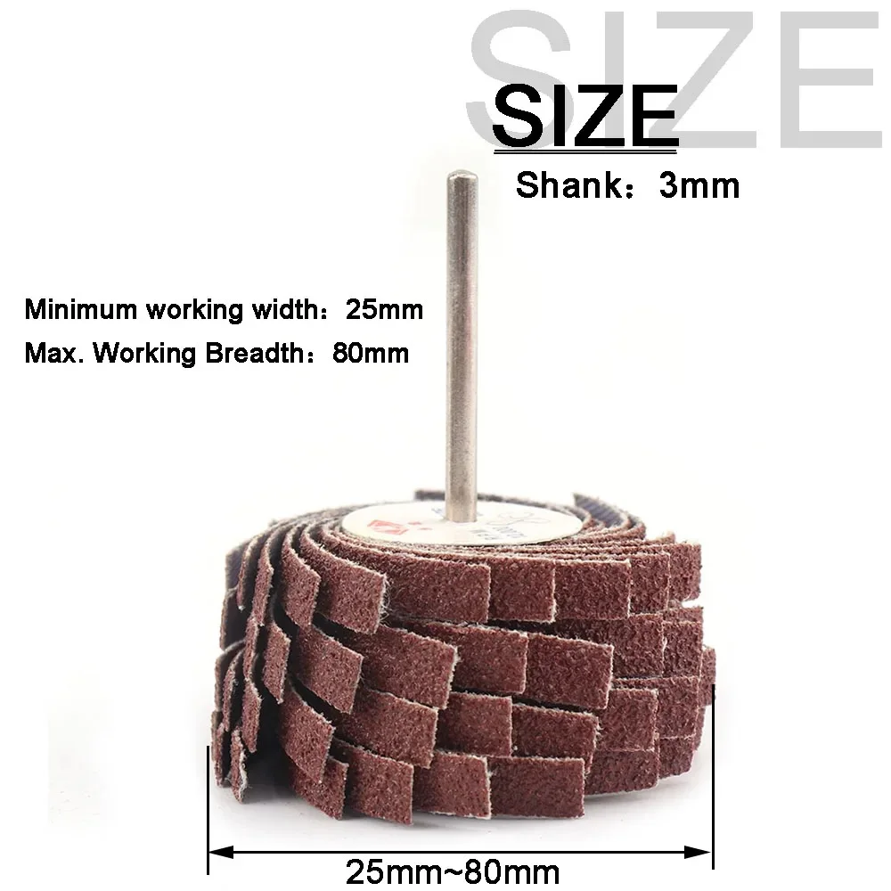 Mounted Sanding Flap Wheel Abrasive Sandpaper Polishing Disc 80-600 Grit Metal Stainless Steel Wood Grinding Buffing Wheel