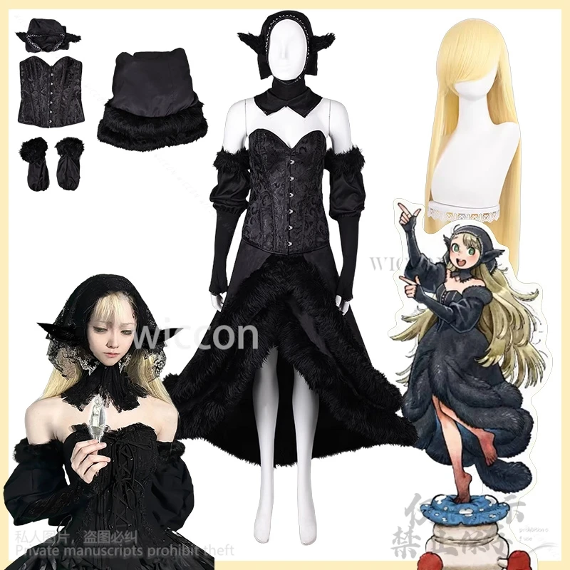 

Marcille Cosplay Black Cloth Dress Lolita For Anime Dungeon Meshi Roleplay Halloween Christmas Suit For Girls Woman Customized