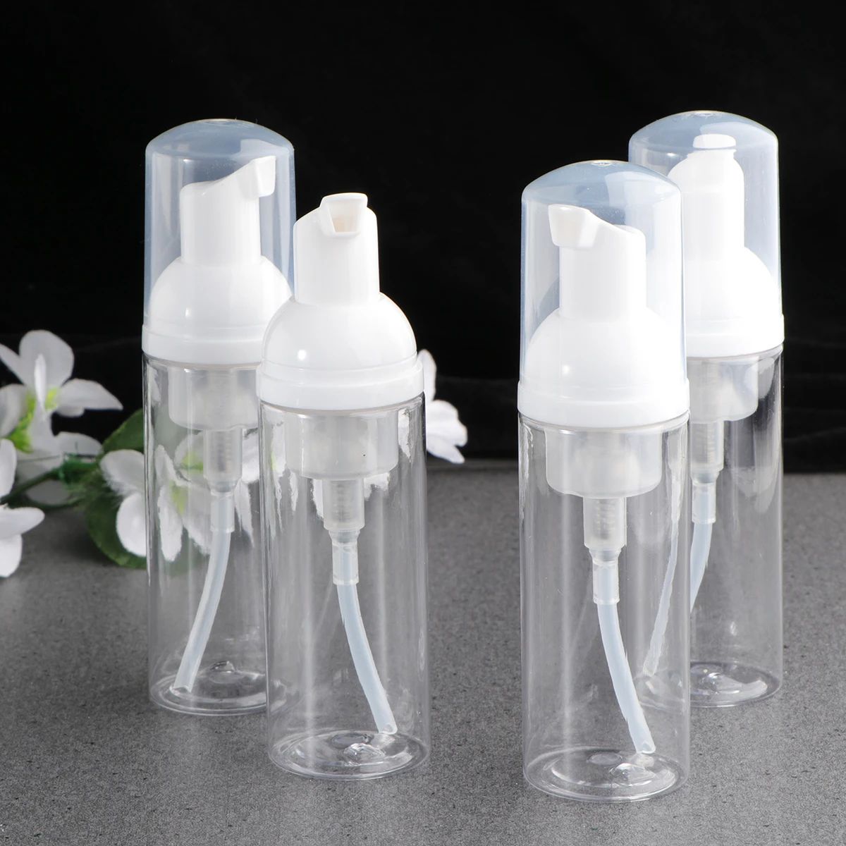 

4 pcs 50Ml Pet Foaming Bottle Makeup Pump Bubble Maker Transparent Travel Container Shampoo Conditioner Lotion Body