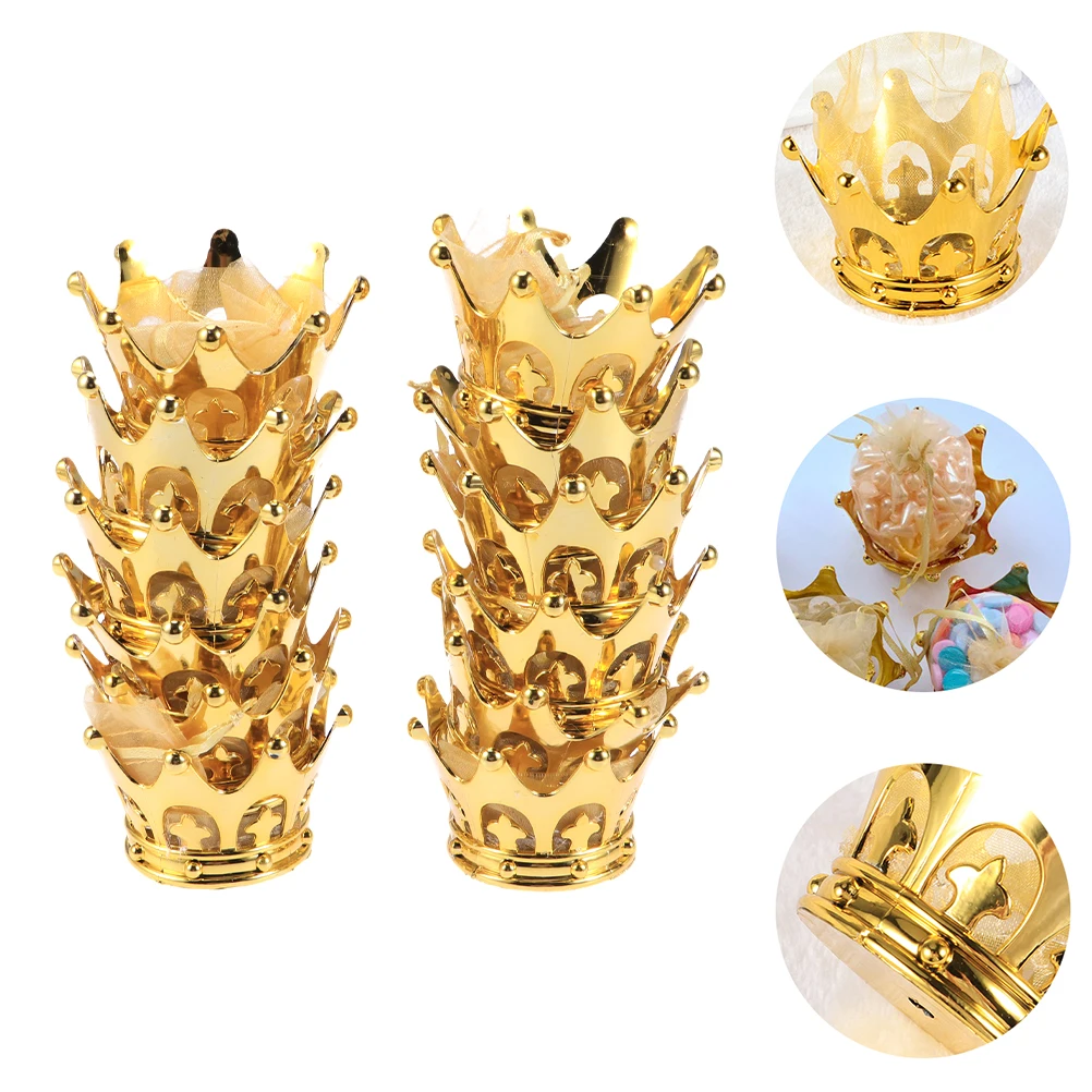 

15 Pcs Candy Bags Princess Crown Wedding Snack Plastic Container Baby Decor