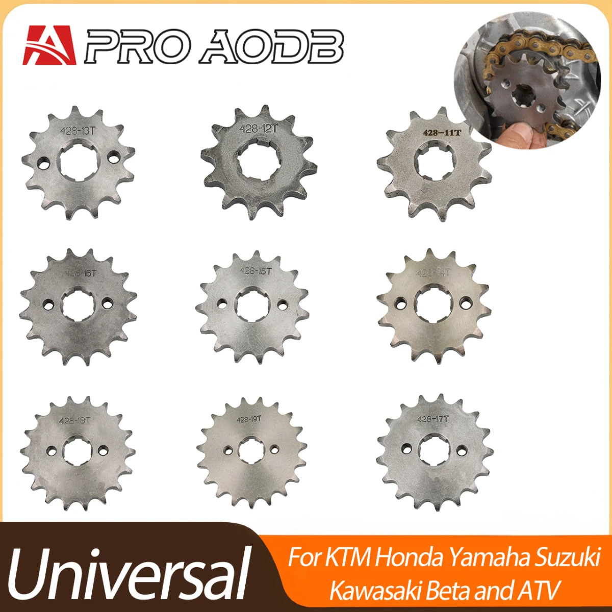 428 10/12/13/14/15/16/17/18/19/ Tooth Front Engine Sprocket 20mm For 75 cc 110cc 125cc Pit Dirt Bike Replacement Accessories