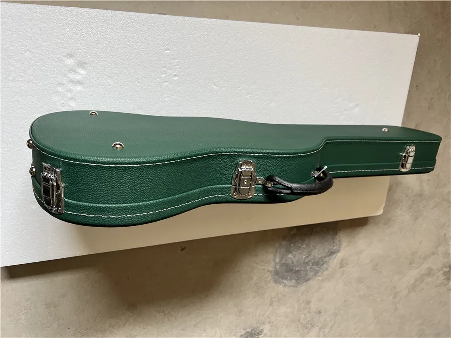 Dark green electric guitar Case Leather Case Guitar case ST/TELE Hard case Solid metal accessories free shipping