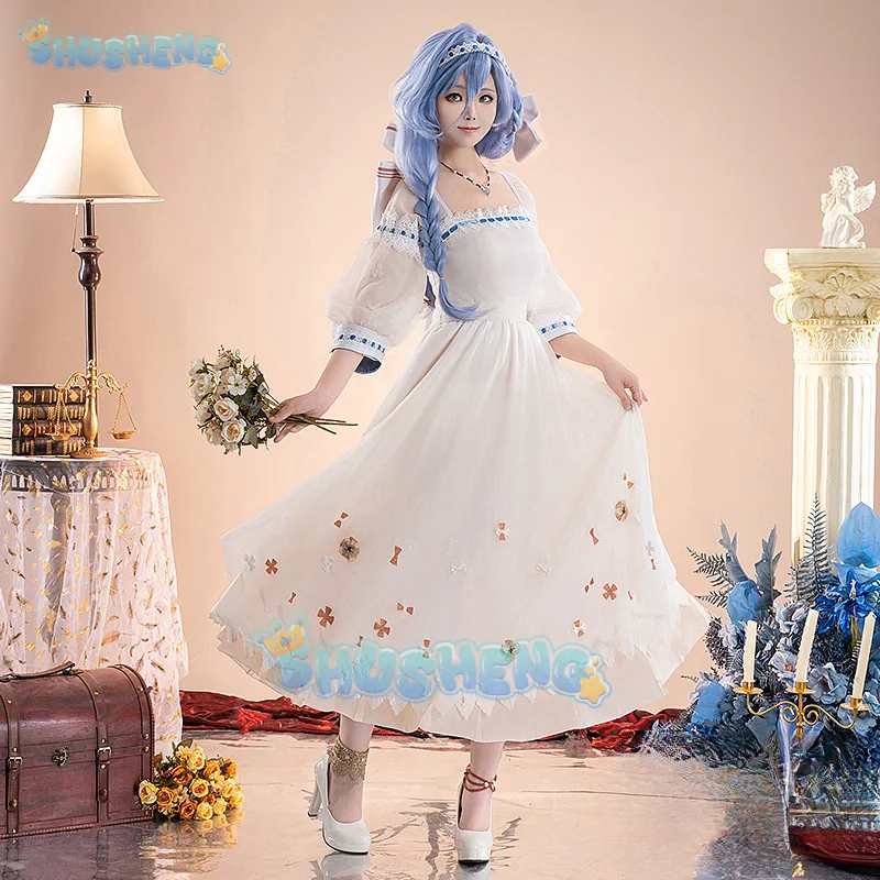 Thirty-Seve Cosplay Game Reverse:1999 costume Gorgeous elegant white dress necklace headwear set party dance sweet girl uniform