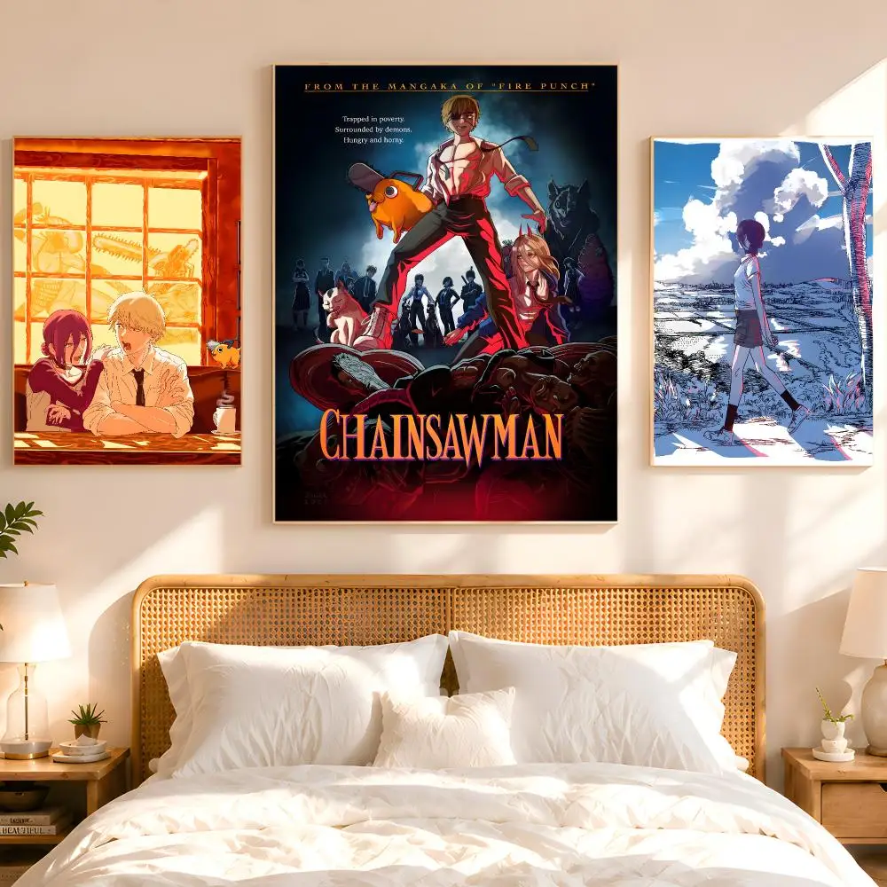 C-Chainsaw Man Poster 1PC HD Matte Peel And Stick Wall Decor For Bedroom Living Room Dorm Office
