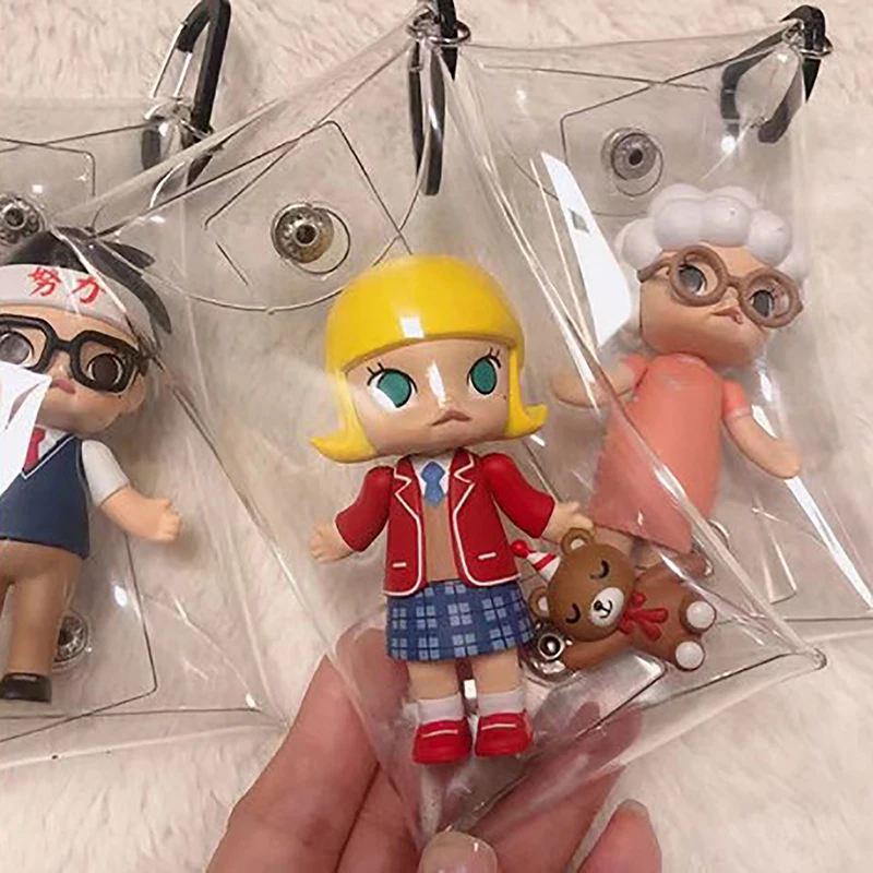Multiple colors Blind Box Storage Display Box Hand-made PVC Coin Purse Transparent Key Bag Toy Dolls Hanging Small Bag