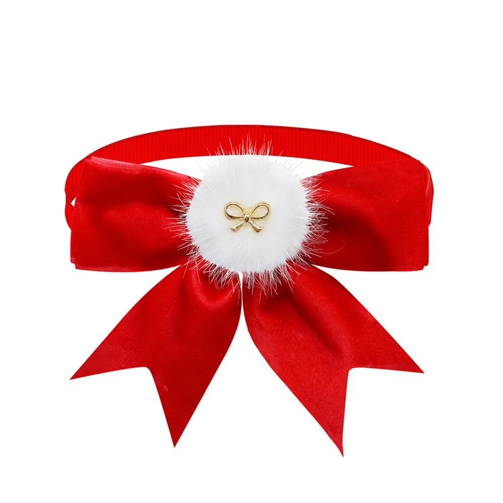 Christmas Pet Collar Bright Color Bow Tie Pet Hair Accessories 22CM - 40CM Adjustable Pet Bow Tie Decoration