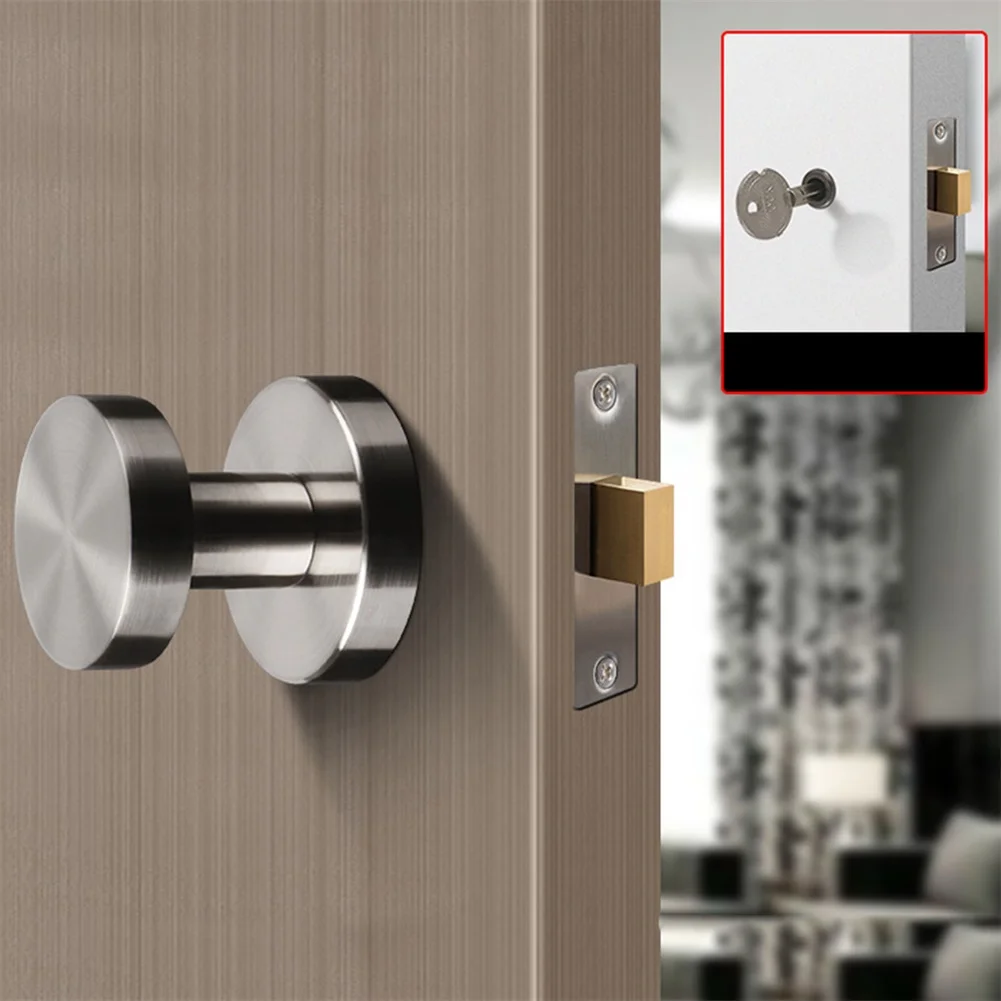 Maniglia per porta laterale singola LInvisibleock a lato singolo Hardware per serratura Serratura per porta in legno per camera da letto in lega di zinco con chiavi