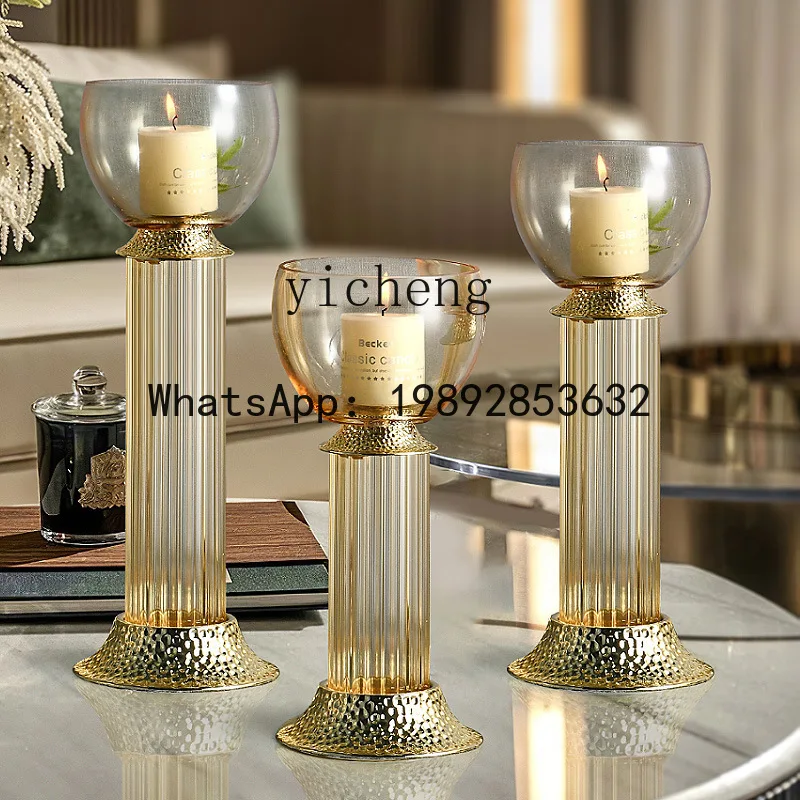

X-29 Glass Vase Candle Holder Ornament Living Room Hotel Restaurant Candlelight Dinner Decoration