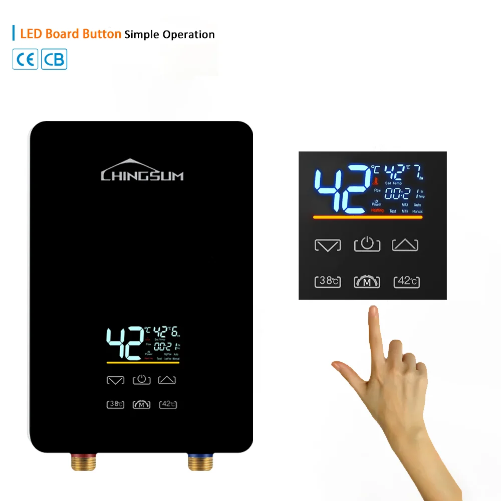 aquecedores de água inteligentes elétricos instantâneos fixados na parede de baixa potência de 220v 3.5Kw