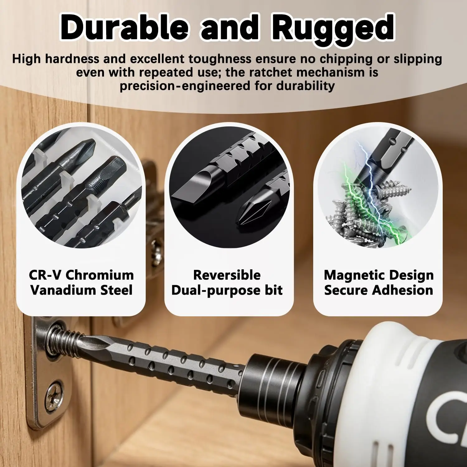 12-in-1 Stubby Ratcheting Screwdriver Set CR-V Multi-Bit Reversible Pocket Tool for Home DIY Repair